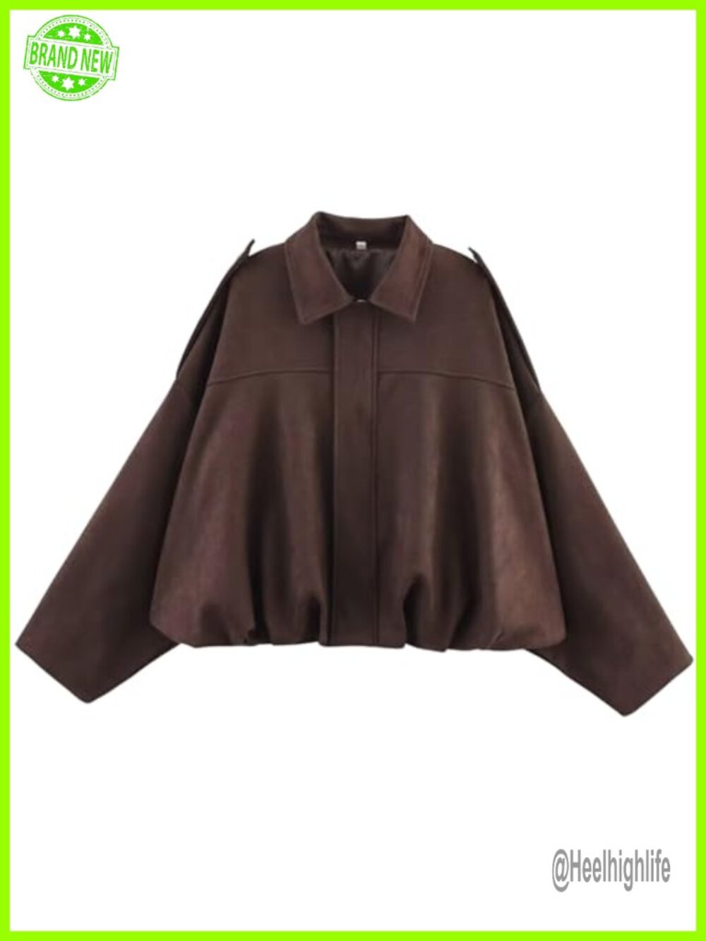 Women's Faux Suede Bomber Jacket Oversized Casual Pilot Coat Long Sleeves